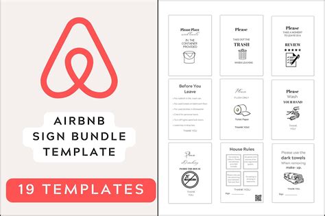 Editable Airbnb Sign Bundle Templates Graphic By Realtor Templates · Creative Fabrica