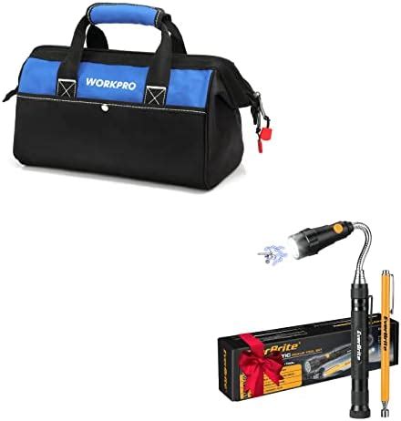 WORKPRO 13 Inch Tool Bag EverBrite 2 Pack Magnetic Pick Up Tool Set