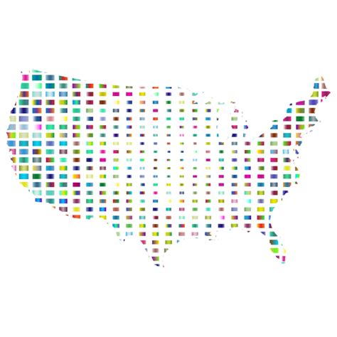 United States Map Grid Design Prismatic 3 Free Svg