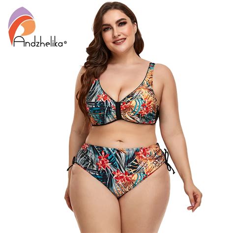 Plus Size Women Bikini Swimwear Plus Size Bikini Underwire High