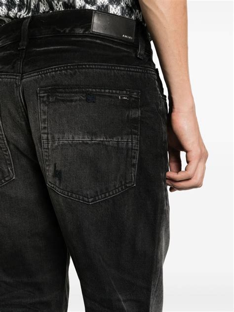 Amiri Stack Straight Leg Jeans Black Farfetch