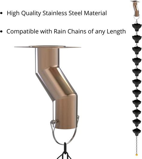 Jitane Jitane Rain Chain Gutter Adapter Kit Stainless Steel Offset