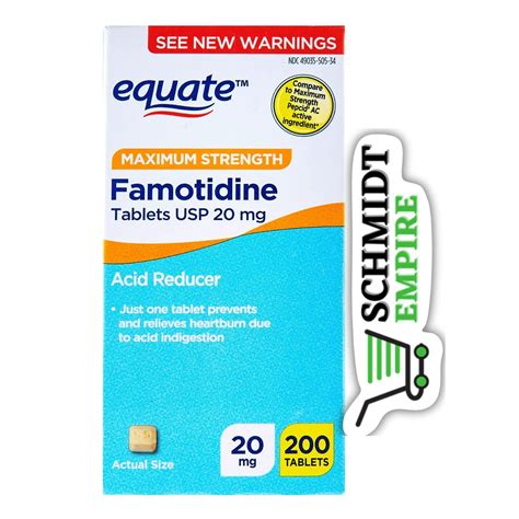 Schmidt Empire Equate Maximum Strength Famotidine Acid Reducer