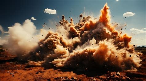 Premium Photo | A large explosion of dust and dust.