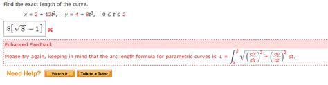 Solved Find The Exact Length Of The Curve X 2 12t2 Y