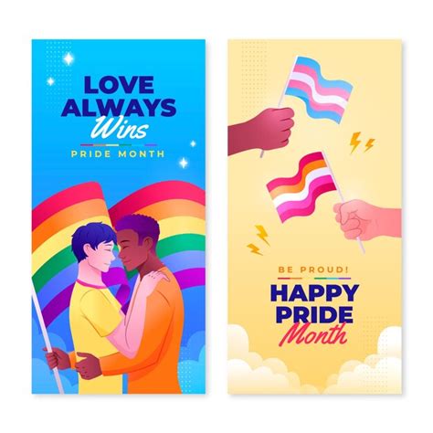 Free Vector Vertical Banner Template For Pride Month Celebration