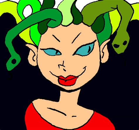 Dibujo de Mujer medusa pintado por Angie218 en Dibujos net el día 30 07