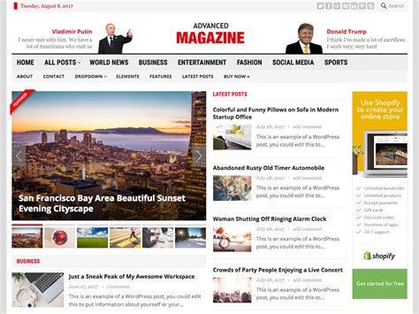 Advanced Magazine WordPress Theme - FreshThemes