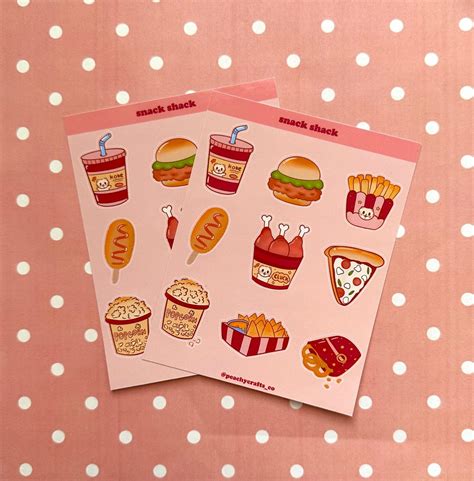 Snack Shack Sticker Sheet Snack Sticker Sheet Cat Sticker Sheet Fast