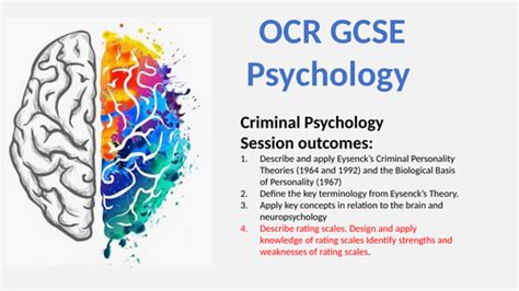 Eysencks Theory Of Criminal Personality Ocr Gcse Psychology Teaching Resources