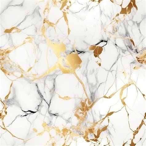 Seamless Gold and White Marble Pattern | Premium AI-generated image