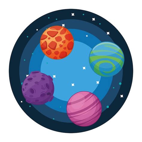 Premium Vector Space Exploration And Planets Cartoon