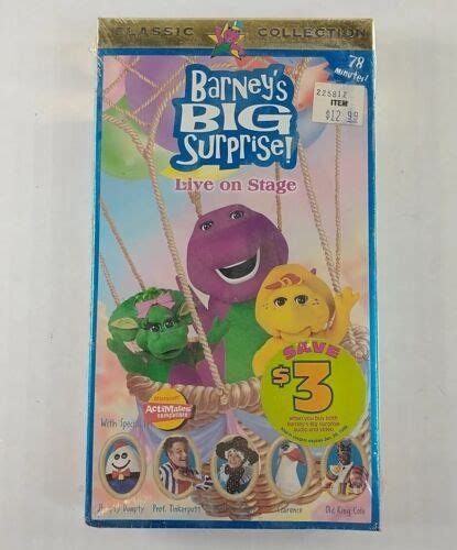 Rare Oop Nos Barneys Big Surprise Vhs Tape Live On Stage 1998 New Sealed 45986020239 Ebay