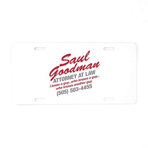 Breaking Bad Saul Goodman Aluminum License Plate By Reallyrudetees