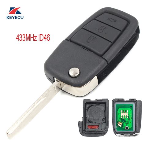 KEYECU Replacement Flip Remote Key Fob 3 1 Button 433MHz ID46 For