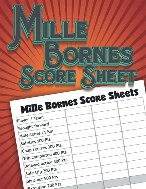 Buy Mille Bornes Score Sheets Score Keeping For Bornes Lovers