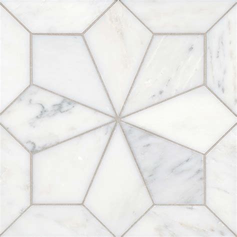 Blomma Honed Marble Mosaic Tile In Bianco Bedrosians Tile Stone