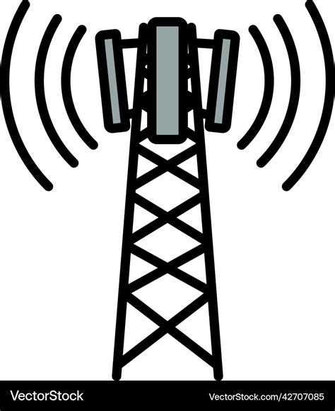 Cellular Broadcasting Antenna Icon Royalty Free Vector Image