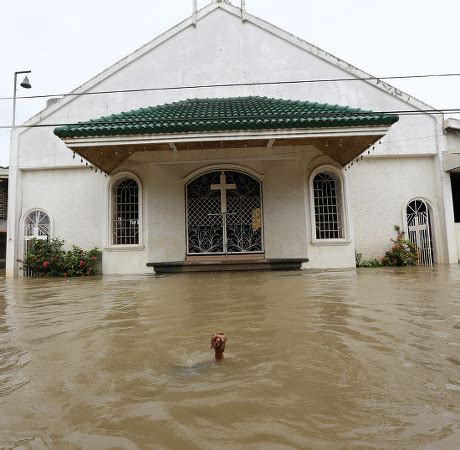 Filipino Flood Victim Boy Frolics Front Editorial Stock Photo Stock