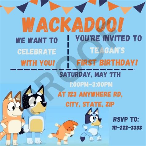 Bluey Birthday Party Invite Etsy