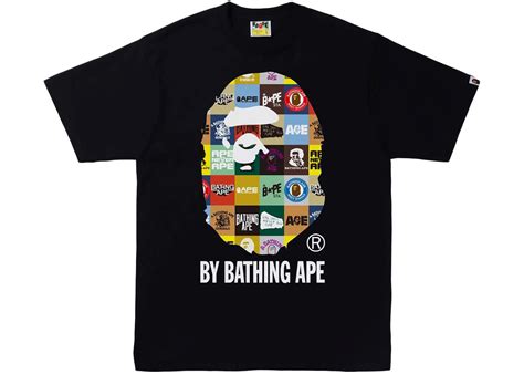 bape classic logo ape head tee black mens ss