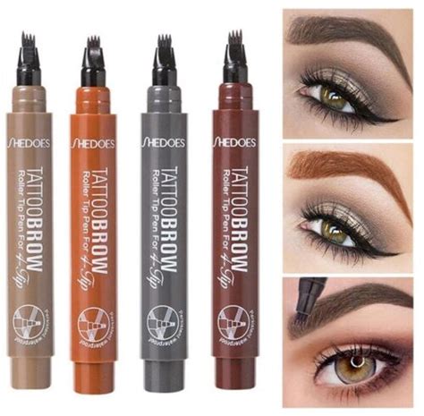 Four Prong Head Liquid Water Eyebrow Pencil Waterproof Magical Eyebrow