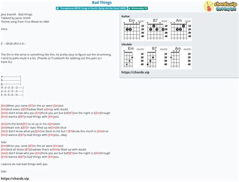 Chord Bad Things Tab Song Lyric Sheet Guitar Ukulele Chords Vip