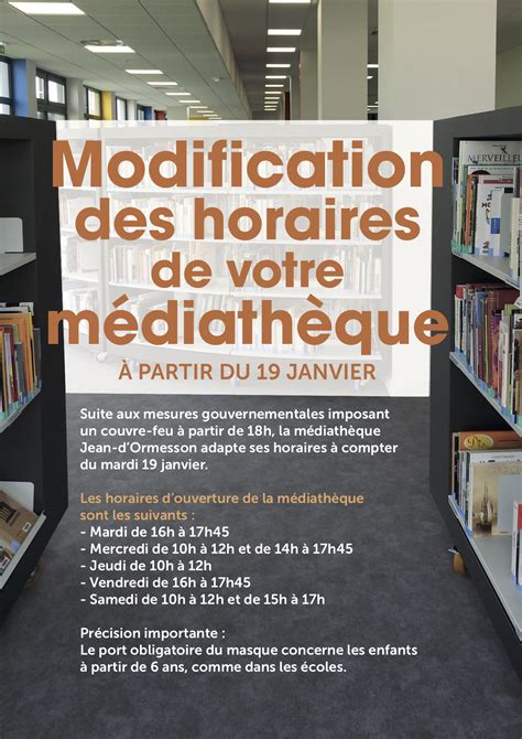 Modification Des Horaires De La M Diath Que Suite Aux Mesures