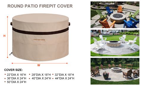 Amazon PATIOASIS Round Fire Pit Cover 36 Inch Heavy Duty