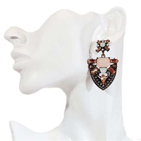 Crystal Drop Earrings ‘Château’ | Pink | Divalicious