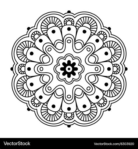 Floral Simple Mandala Royalty Free Vector Image