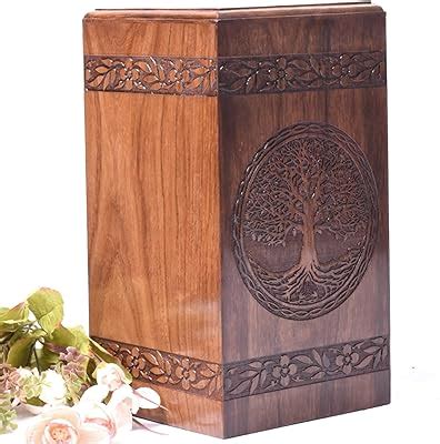 Tamanna Crafts Tamanna Pinewood Urn For Human Ashes Tree Of Life