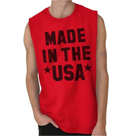 Made In Usa America Patriotic Political T Adult Sleeveless Crewneck