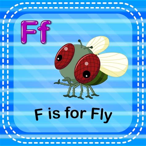 Premium Vector | Flashcard letter f is for fly