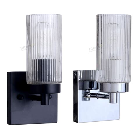 Lode Chester 1 Light Wall Lamp Sconce Ribbed Glass Shade Bitola