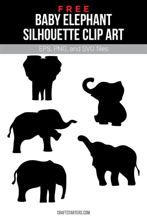 Baby Elephant Silhouette SVG