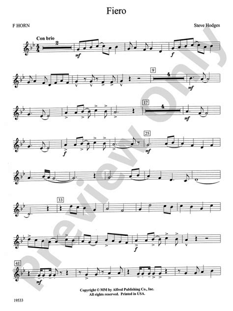 Fiero 1st F Horn 1st F Horn Part Digital Sheet Music Download