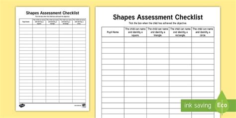 D Shapes Assessment Checklist Twinkl Resources Twinkl