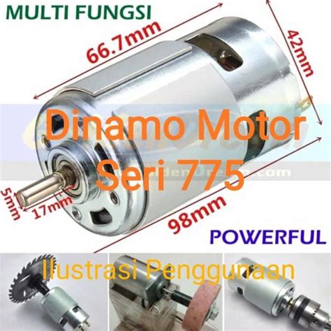 Jual Gearbox Dinamo Motor Type 775 DC 12V High Speed Torsi