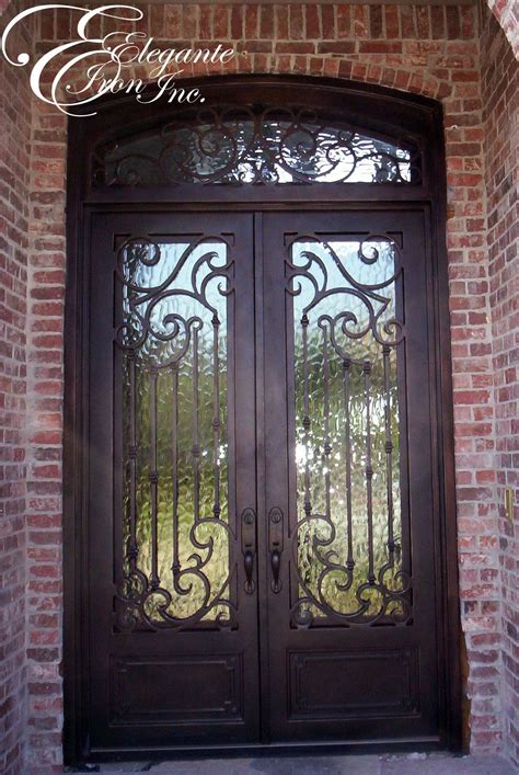 Custom Iron Door With Transom Wrought Iron Doors Front Entrances Iron Front Door Front Doors