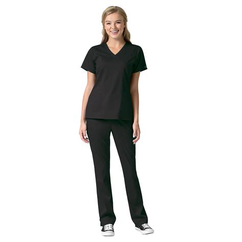 Wonderwink Pro Women S 4 Pocket V Neck Top And Moderate Flare Leg Cargo Pant Scrub Set