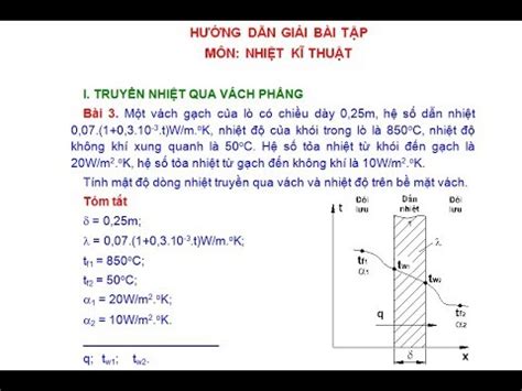 Giải bài tập Nhiệt kỹ thuật Truyền nhiệt qua vách phẳng B3 YouTube