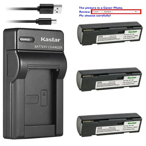 Kastar Battery Slim USB Charger For Fuji NP 100 Fujifilm Finepix MX