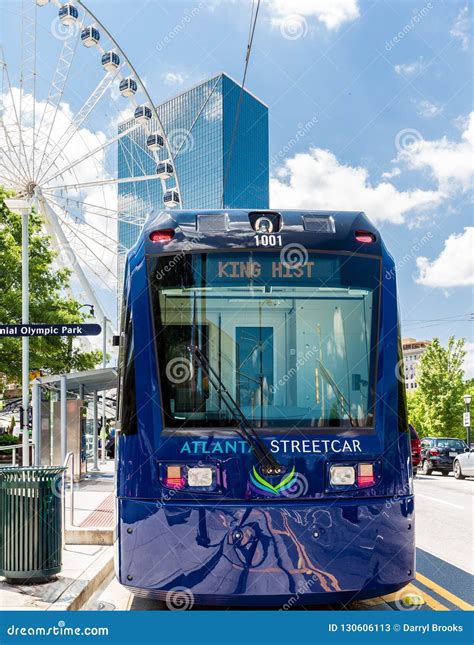 New Atlanta Streetcar Editorial Stock Photo Image Of Blue 130606113