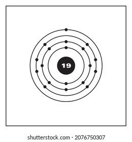 Bohr Model Representation Potassium Atom Number Stock Vector (Royalty ...