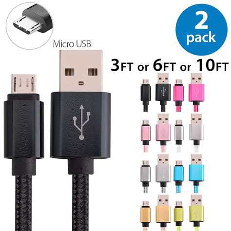 X Ft Afflux Micro Usb Adaptive Fast Charging Cable Cord For Samsung