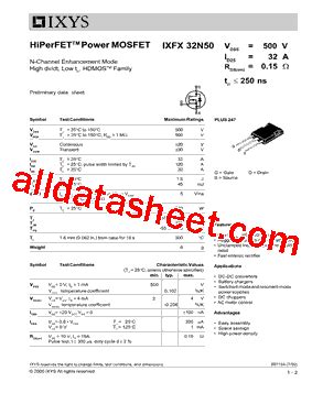 Ixfx N Datasheet Pdf Ixys Corporation