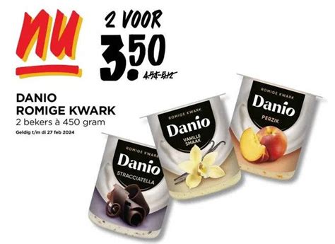 DANIO ROMIGE KWARK 2 bekers à 450 gram aanbieding bij Jumbo