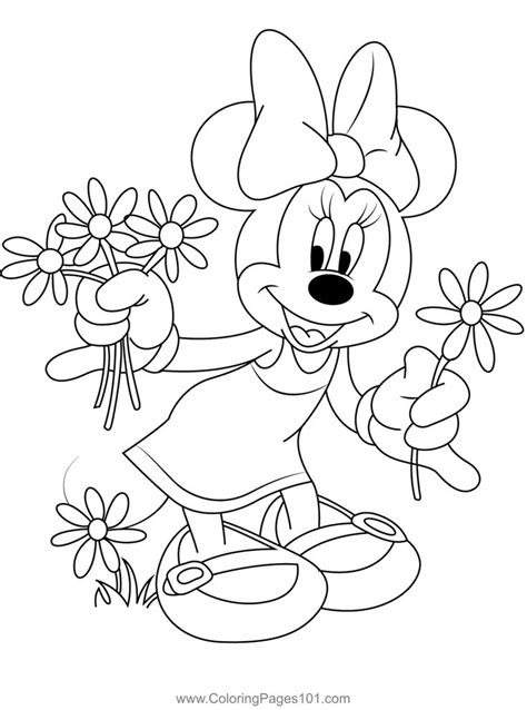 Minnie Mouse Flower Coloring Page Minnie Mouse Drawing Minnie Mouse