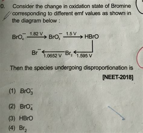 Consider the change in oxidation state of Bromine corresponding to differ..